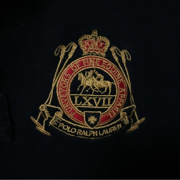 POLO RALPH LAUREN BIG LOGO SWEATSHIRT VINTAGE CREST EMBROIDERED COLLAR SWEATER - Picture 6 of 11
